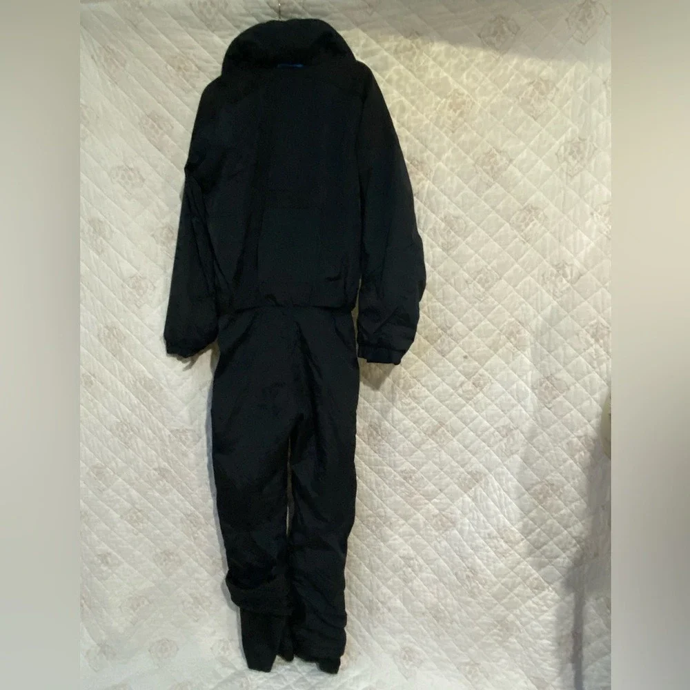 Inside Edge‎ Vintage Mens Ski Suit One Piece Black Blue Insulated Snow Suit M